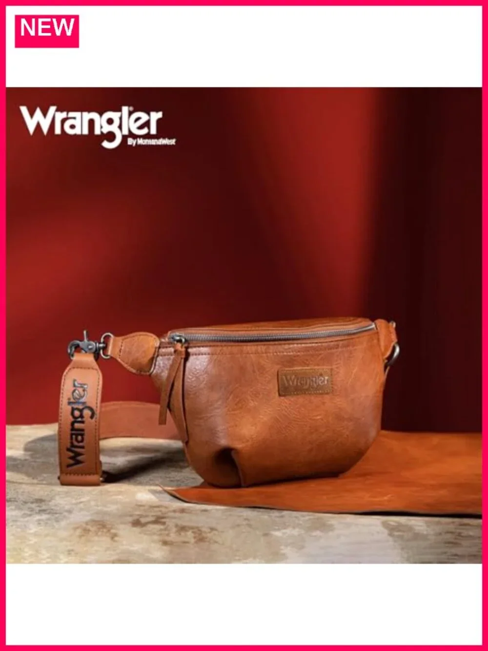 Faux Leather Crossbody Fanny Pack Travel Sling Bag with Detachable Strap
